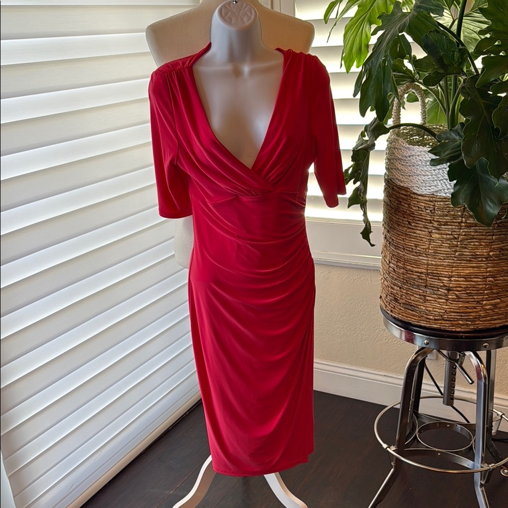 Lauren Ralph Lauren Faux Wrap Midi Dress